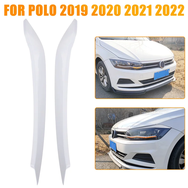 

A33K-автомобильная фара, накладка для бровей, наклейка для VW Polo 2019-2022, лампа, веки, декоративные полоски, крышка крышки
