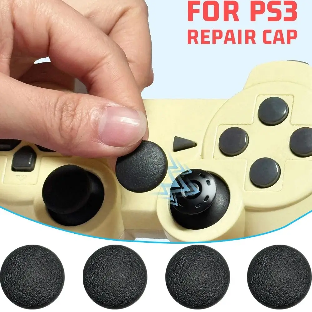 4pcs Repair Part Replacement Cap No Teardown Frosted Material Joystick Cap Controller Cap for PS2/PS3 Game Controller