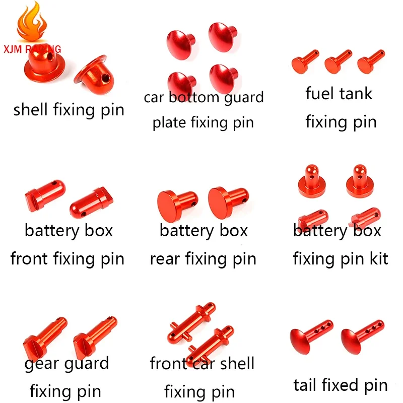 Legering Wing Pins Gear Cover Radio Box Shell Body Pin Reparatie Kit voor 1/5 HPI Rofun Rovan BAJA KM 5B 5T 5SC Truck Onderdelen