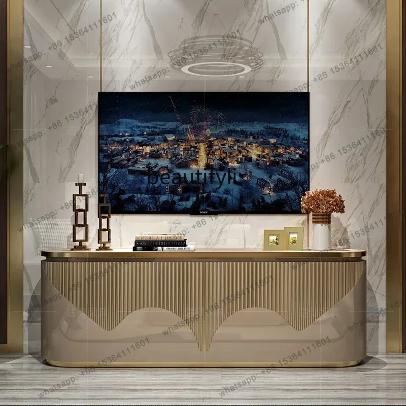 

yj5 Light luxury TV cabinet Post-modern paint baking process American living room Hong Kong floor cabinet