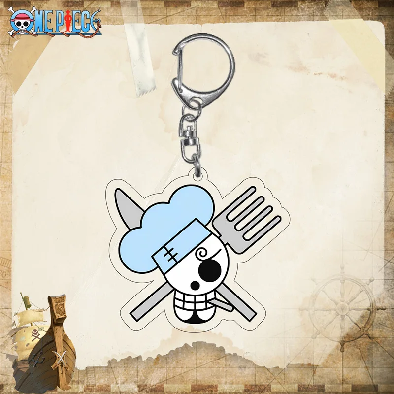 One Piece Keychain Anime Figures Monkey D. Luffy Zoro Nami Usopp Sanji Chopper Cartoon Backpack Pendent Keychian Toys Kids Gifts