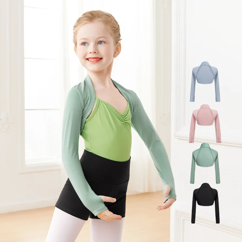 Tops de baile para niñas y niños, Tops recortados de Ballet, abrigos de danza clásica moderna, trajes de baile de Ballet para mujeres y adolescentes de manga larga