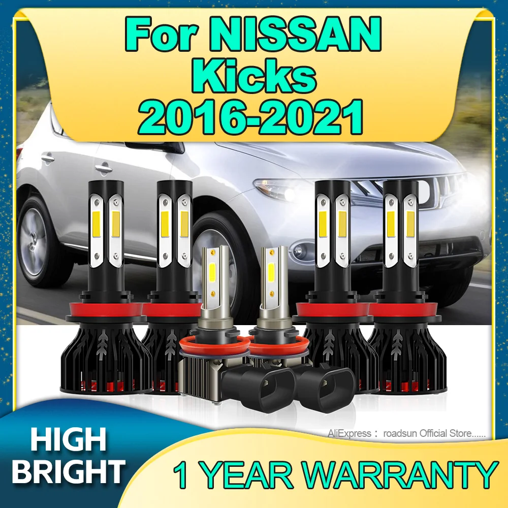 

2/6Pcs Upgrated LED Car Headlights H11 H9 180W CSP Chip 6000K Fog Lamp For NISSAN Kicks 2016 2017 2018 2019 2020 2021