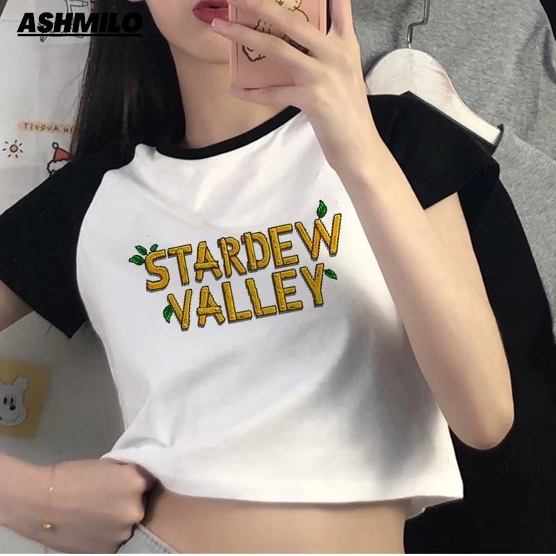 Kawaii Stardew Valley GaminG 90s Streetwear Crop Top Girl Cyber Y2k Trashy Streetwear Gothic Clothing Crop Top