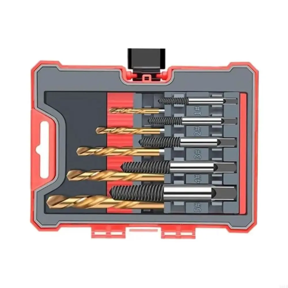 Left Hand Drill Bit Set Save Time Square Head Damaged Screw Remover Carbon Steel Smooth Chip Removal Tap Removal Tool