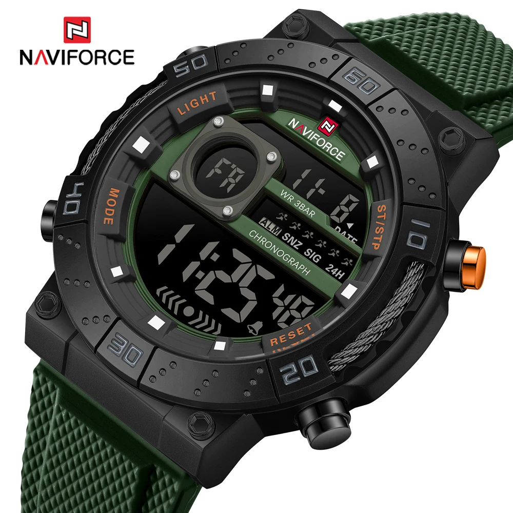 

NAVIFORCE мужские часы цифровые кварцевые силиконовые военные часы для мужчин хронограф спортивные водонепроницаемые наручные часы с датой мужские часы