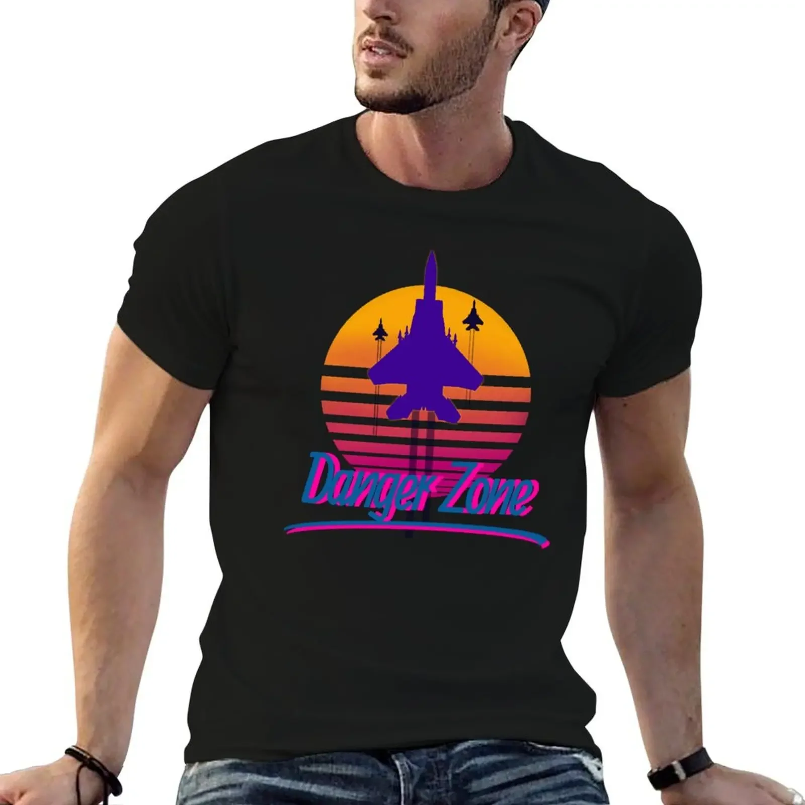 

Danger Zone T-Shirt blanks blue archive Aesthetic clothing sweat Men's cotton t-shirt