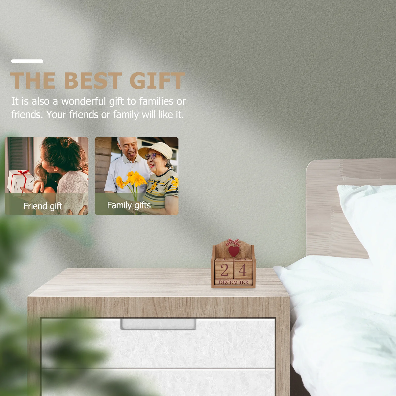 

Wooden Perpetual Calendar Blocks High-Grade Wood Desktop Office Desk Decor Year After Year Long Lasting Time Practical