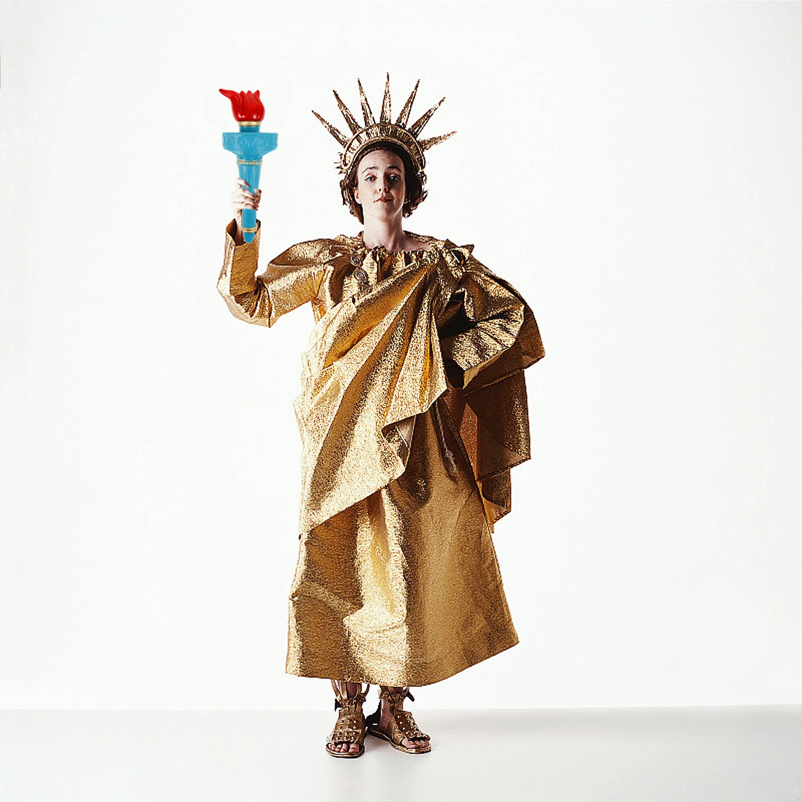

Statue of Liberty Torch Prop for Cosplay Halloween Decor Party Supplies Lightweight Easy to Carry Store Festive Atmosphere DIY