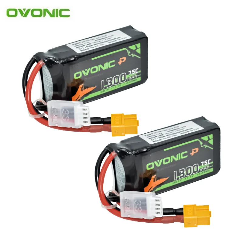 OVONIC 11.1V Lipo Battery 1300mAh 75C For RC FPV Airplane Quadcopter Helicopter Drone Parts 11.1V Battery
