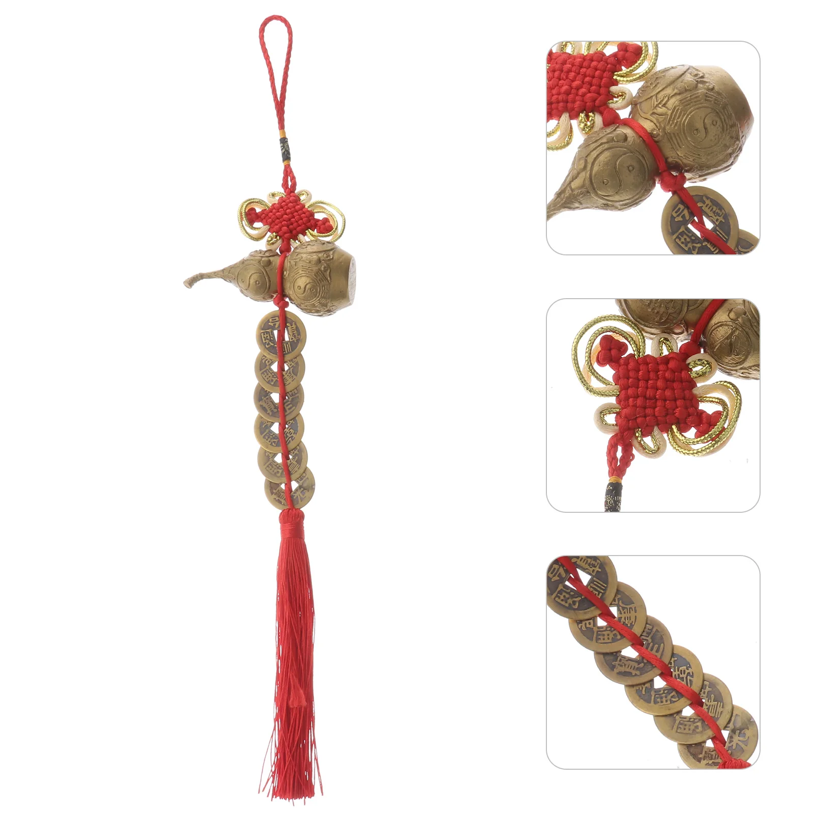

Copper Pendant Gourd naments Decorative Desktop Tassel Office Home Sturdy Safe Long Use Creative Design Exquisite