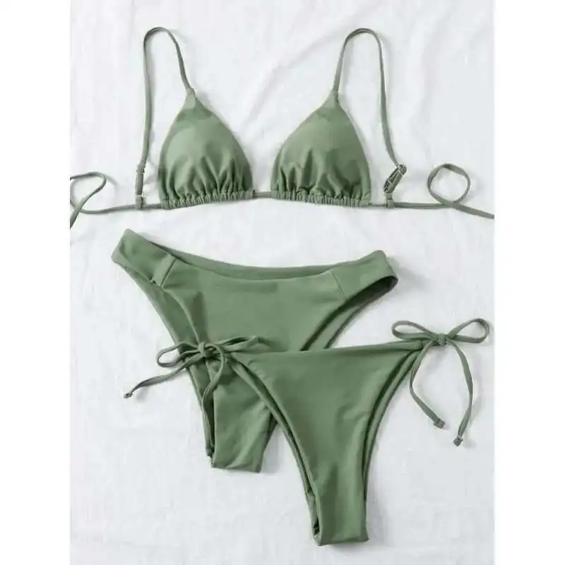 Brazilian Swimsuit Women Sexy Bikini Set Push-up Padded Bra Thong Two Pieces Swimwear Beachwear Bathing Suit Femme
