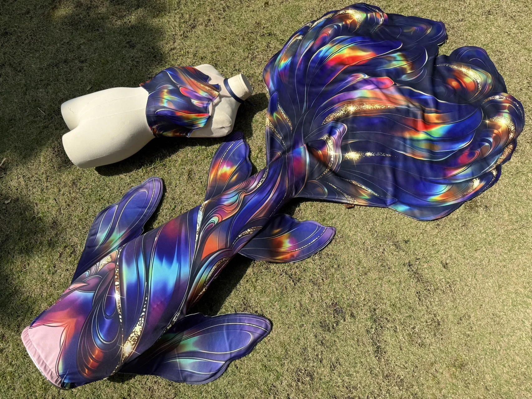 

Mermaid Big Tail Green Mussel Seashell Beach Vacation Travel Free Diving Shooting Mermaid Costume