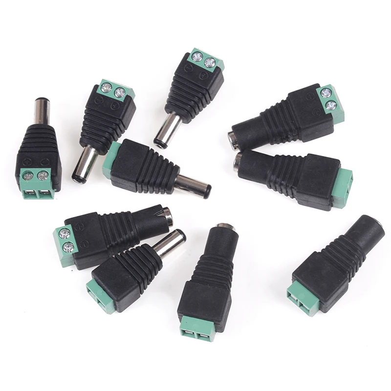 10 Stück/5 Paar 2,1 x 5,5 mm DC-Netzstecker, Jack-Adapter, Stecker und Buchse