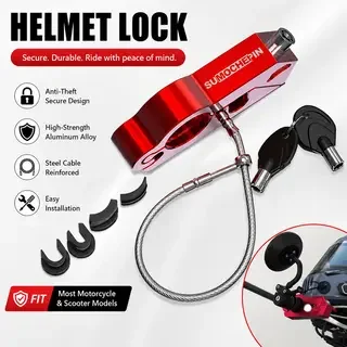 2in1グリップヘルメットロック盗難防止アルミ合金ブレーキロック電動車両ハンドルホーンロック（バイク用）