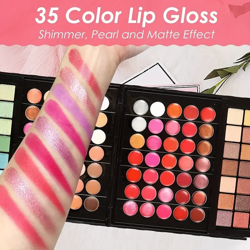 Juego de maquillaje de 177 colores que incluye paleta de sombras de ojos, colorete, Corrector de brillo de labios, maquillaje para mujer todo en
