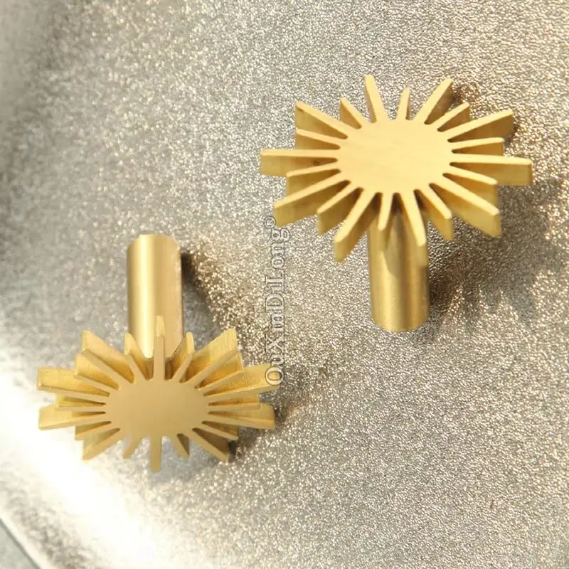 4PCS Solid Brass Sunlight Furniture Pulls Knobs Drawer Knobs Cupboard Wardrobe Closet Dresser TV Wine Cabinet Pulls Decorations