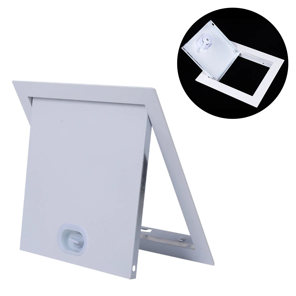 1pc Inspection Door Inspection Flap Aluminum Alloy With Rotary Switch Wall Ceiling White Hatch Cover Push-Type Inspection Port