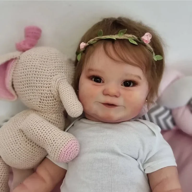 48cm Reborn Baby Dolls Maddie Soft Cuddly Body Realistyczna skóra 3D z widocznymi żyłami Wysokiej jakości ręcznie robiona lalka taka sama jak na zdjęciu