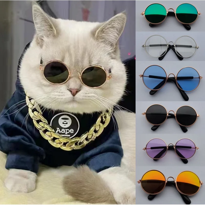 Niedliche Haustier-Sonnenbrille für Katzen und Hunde, UV-Schutzbrille für kleine Welpen, Puppen-Cosplay-Fotorequisiten, modische Outdoor-Haustierbrille