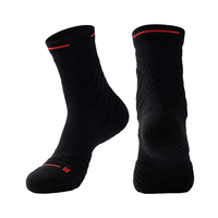 1Pair Anti-Slip Athletic Sock for Men Women,Soccer Sock,Non-Skid Slipper Sock,Trainning Sock for Football Black S