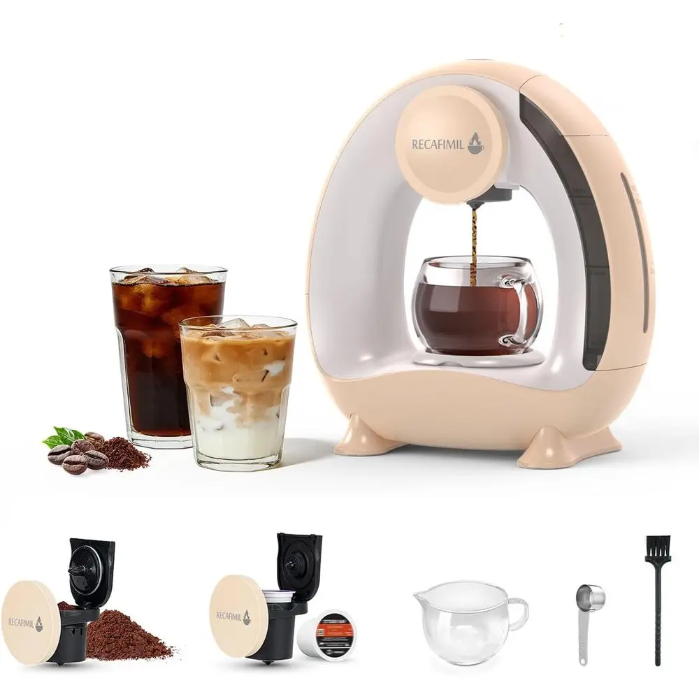 

Compact 2-in-1 Coffee & Tea Maker: Brews 4-8 Oz in 2 Minutes, Ideal for Home, Office, Dorm
