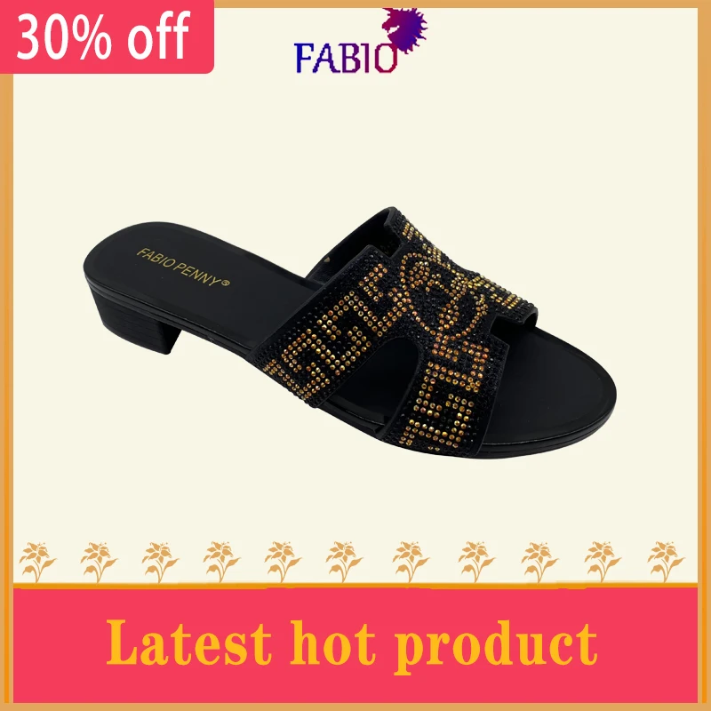 FABIO PENNY Italian style new diamond-encrusted ladies' summer slippers for party ladies