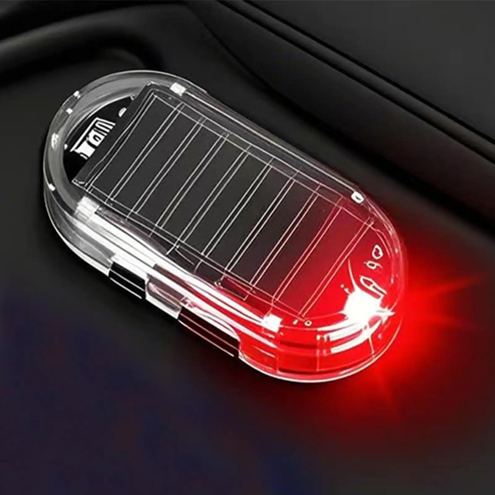 Solar Power Car Alarm Solar Charging Anti-Theft Flashing Alarm LED Car Light For Sedan Truck Caravan Garage Overnight Parking