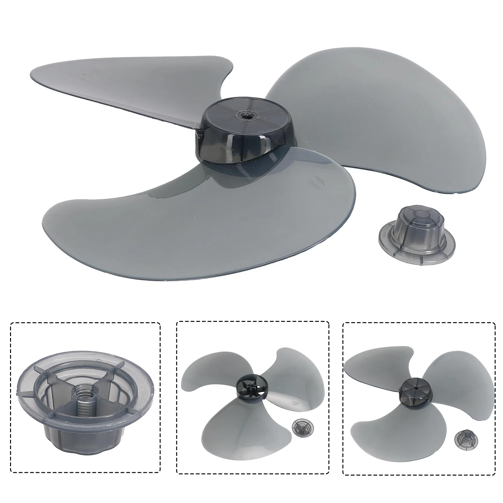 14Inch 3 Leaves Plastic Fan Blade Electric Fan Accessories Household Standing Pedestal Fan Blade Table Fanner With Nut Cover