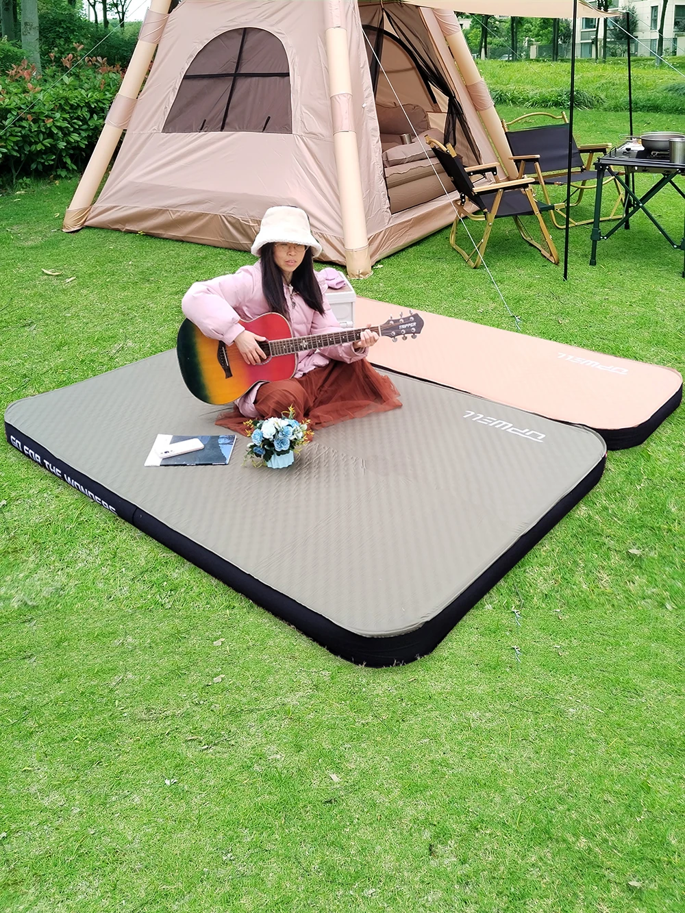 

Lohascamping Camping Self-inflating Mattress 10cm Compact Folding Camping Air Bed Sleeping Bed Pad 1-2 Person Air Mat floor tent