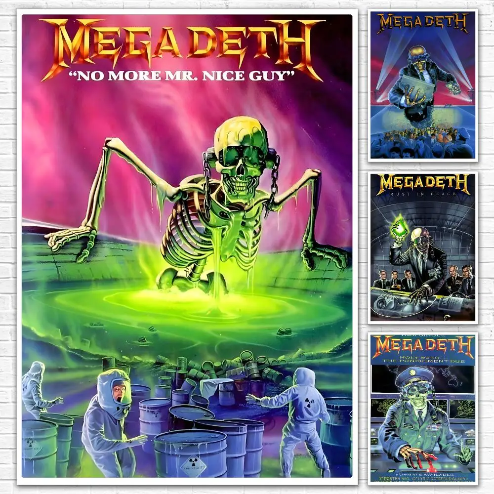 Rock Band M-Megadeth Painting Calligraphy Canvas Mural For Interior Walls Crease-Free Beautiful For Living Room Bedroom
