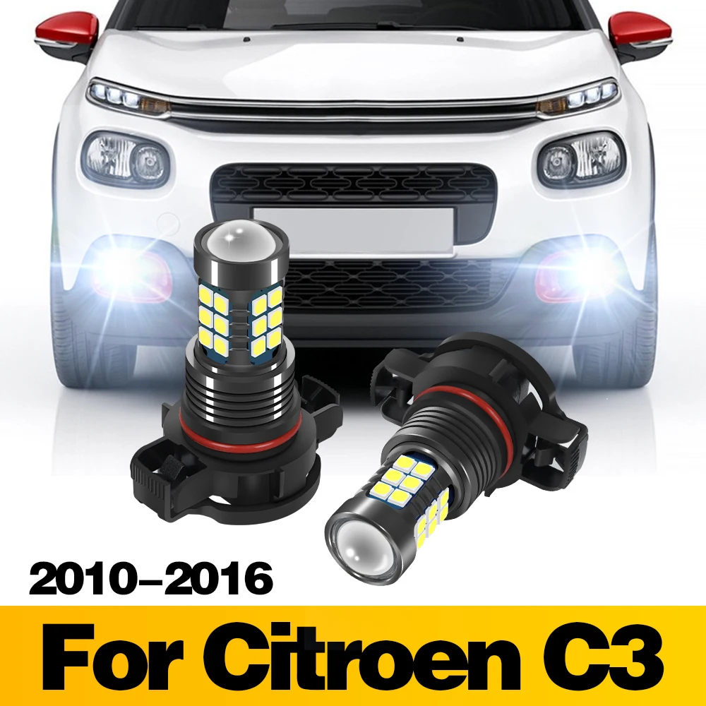 

2Pcs LED Lamp Car Front Fog Light Accessories For Citroen C3 2010 2011 2012 2013 2014 2015 2016