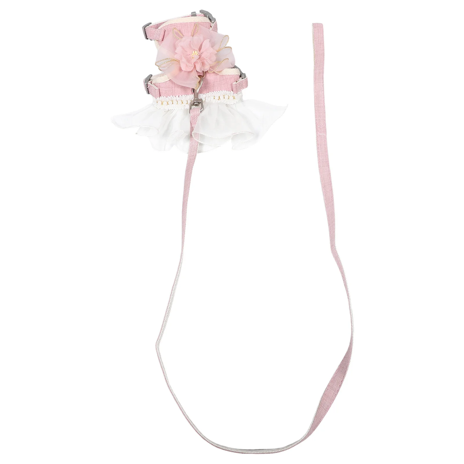 

Pet Cat Supplies Escape Proof Cat Harness Dress Tulle Flower Decor Soft Adjustable Breathable Mesh Vest 3.5-6kg Outdoor Walking