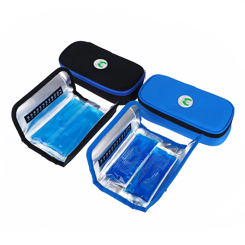 Portable Waterproof Insulin Cooling Bag With 2 Ice Packs Medical Pouch Cooler Pill Protector Thermal Insulated Organizer Case