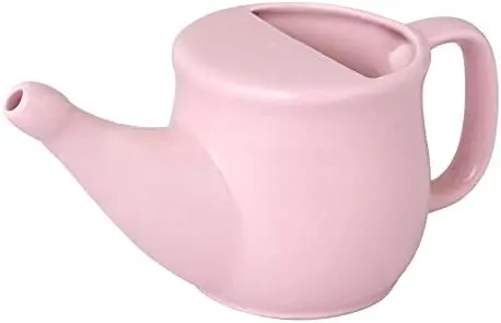 

Керамический чайник для нити-терапии HealthGoodsIn, 250 мл – розовый, с защитой от проливания, с 5 пакетиками соли, подходит для использования в микроволновой печи