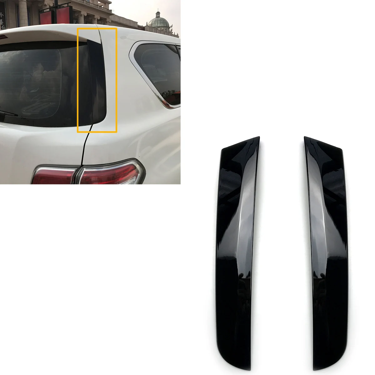 

2PCS Black for Nissan Patrol Y62 2010 - 2018 Rear Window Splitter Wing Side Spoiler Sticker Cover Trim Car Styling Accessories