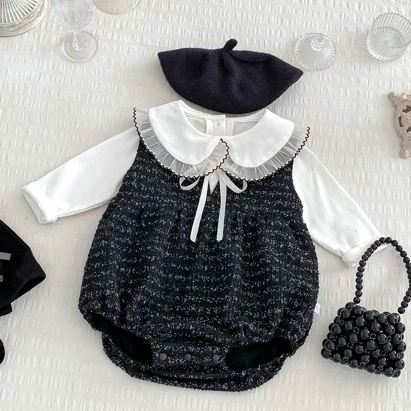 Ensemble de vêtements pour bébés filles, T-shirt en coton à manches longues, combinaison pour tout-petits, vêtements imbibés, printemps, nouveau, 2025