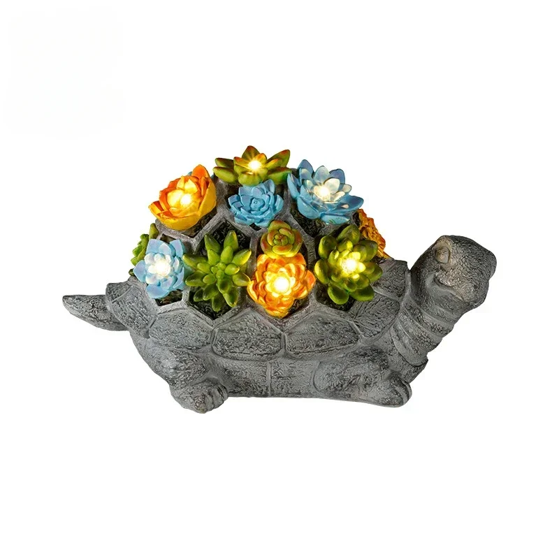 

Cross-border new outdoor solar fleshy turtle resin lamp garden decorations garden ornaments solar lights