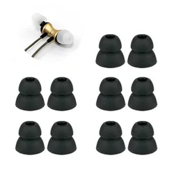 5 pares de almohadillas de silicona de dos capas, almohadillas de repuesto para auriculares, almohadillas para los oídos, cojín para la mayoría de los auriculares intrauditivos