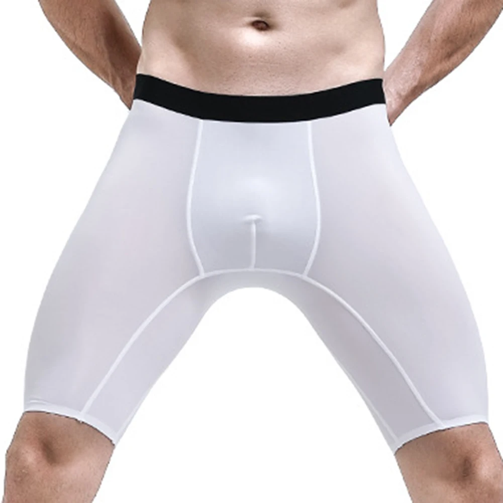 

Men Long Leg Boxer Shorts Breathable Pouch Panties Underwear Man Quick Drying Boxer Trunks Underpants