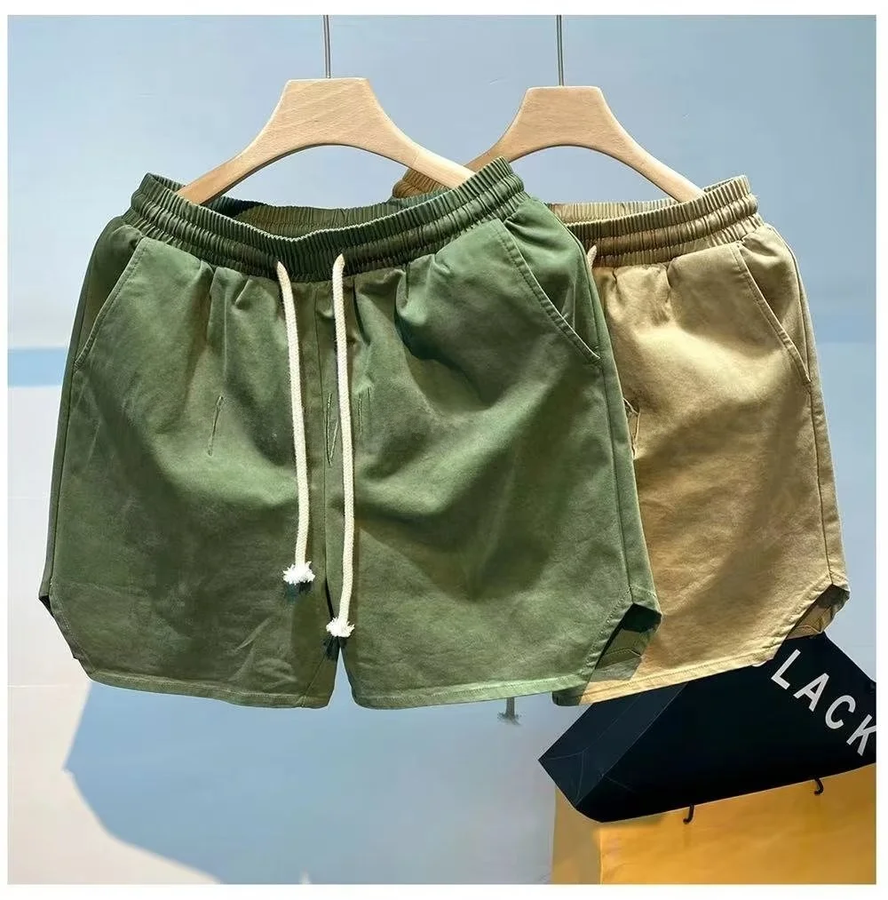 

Summer Casual Work Shorts Men's Trendy American Mid-Pocket Loose Versatile Sports Embroidery Work Five-Quarter Pants