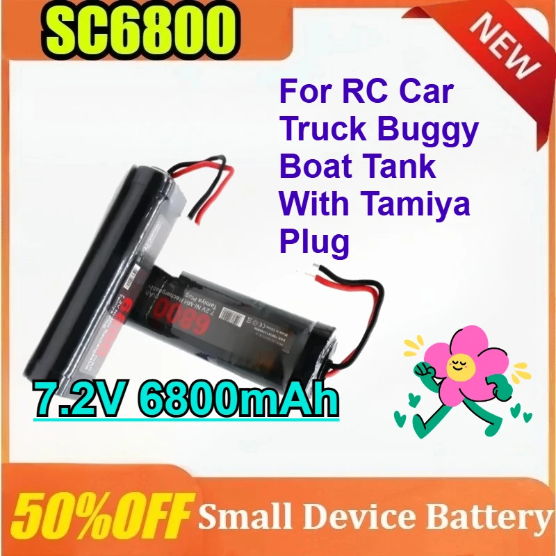 

7.2V 6800mAh Ni-MH SC6800 Battery Pack for RC Car Truck Buggy Boat Tank 7.2v Ni-Mh High Capa with Tamiya Plug