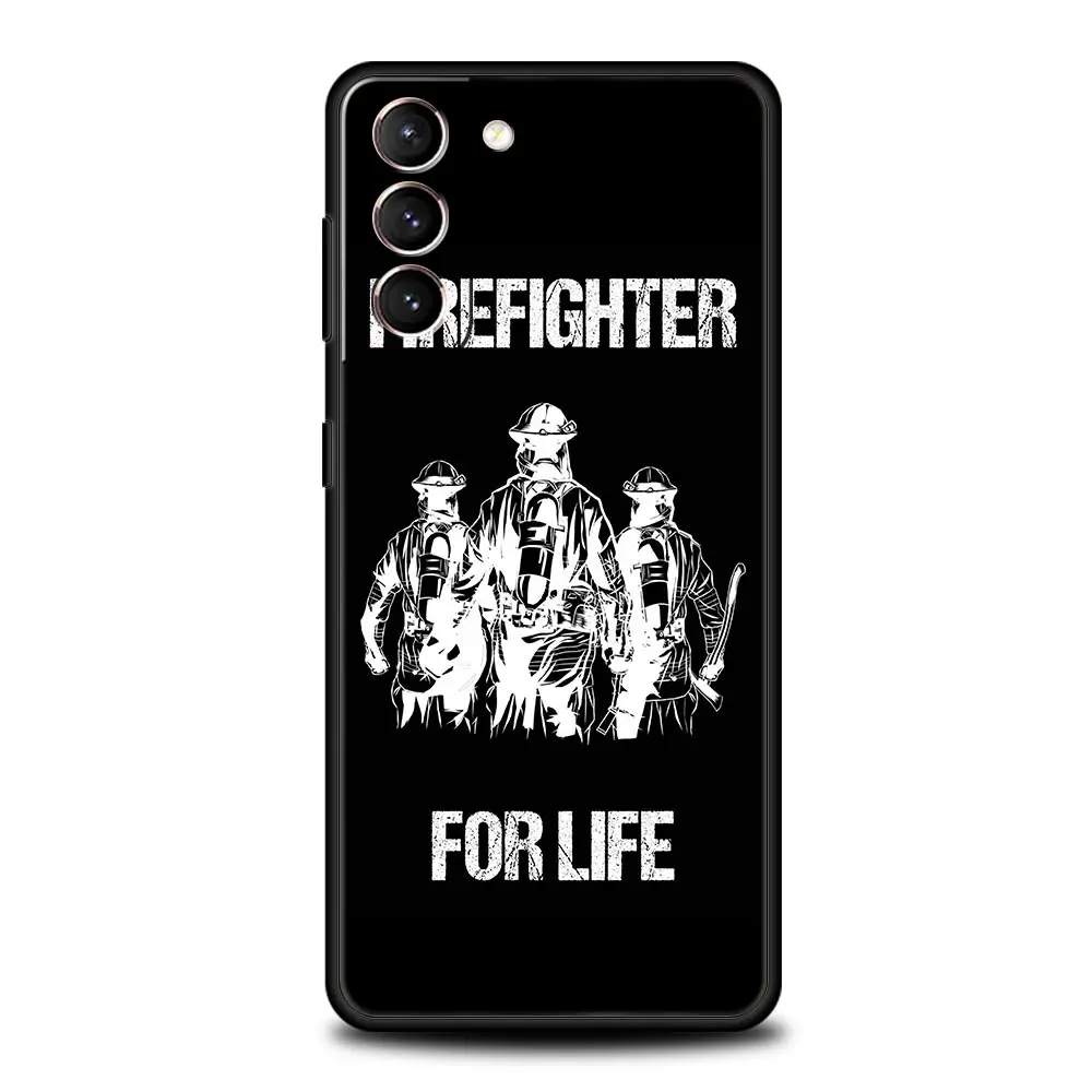 Firefighter Heroes Fireman Phone Case For Samsung Galaxy S24 S23 S22 5G S20 Ultra S21 FE S10 S9 Plus S10E S8 Lite 20 Soft Cover