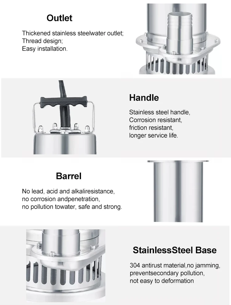 Hot Sale WQD Corrosion Resistant Sewage Stainless Steel Submersible Water Pump For Dirty Water