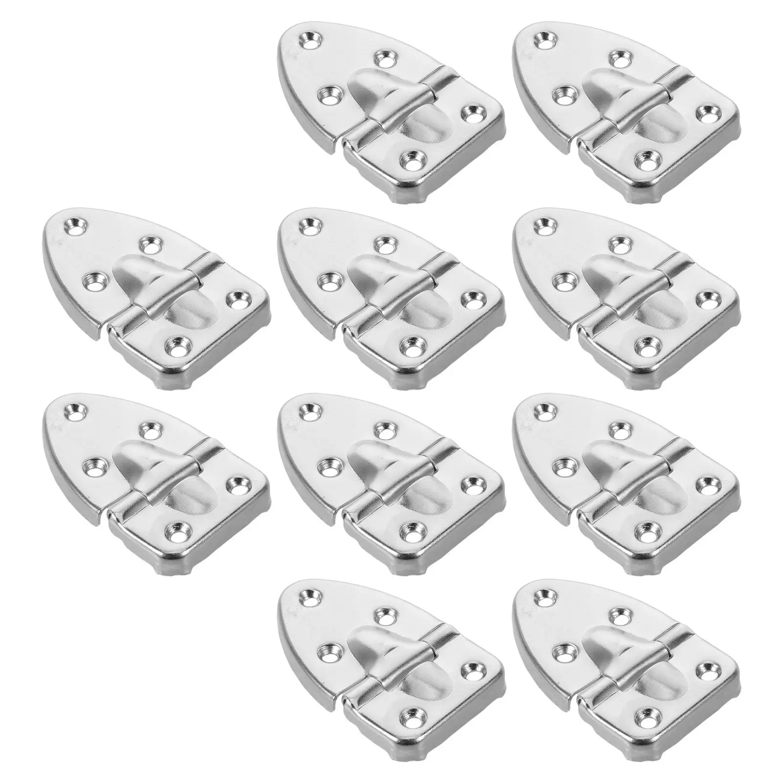 10Pcs Violin Case Hinge Heavy Duty Polished Silver Metal 90 Degree Flip Replacement Hardware for Guitar Wooden Bass Instrument