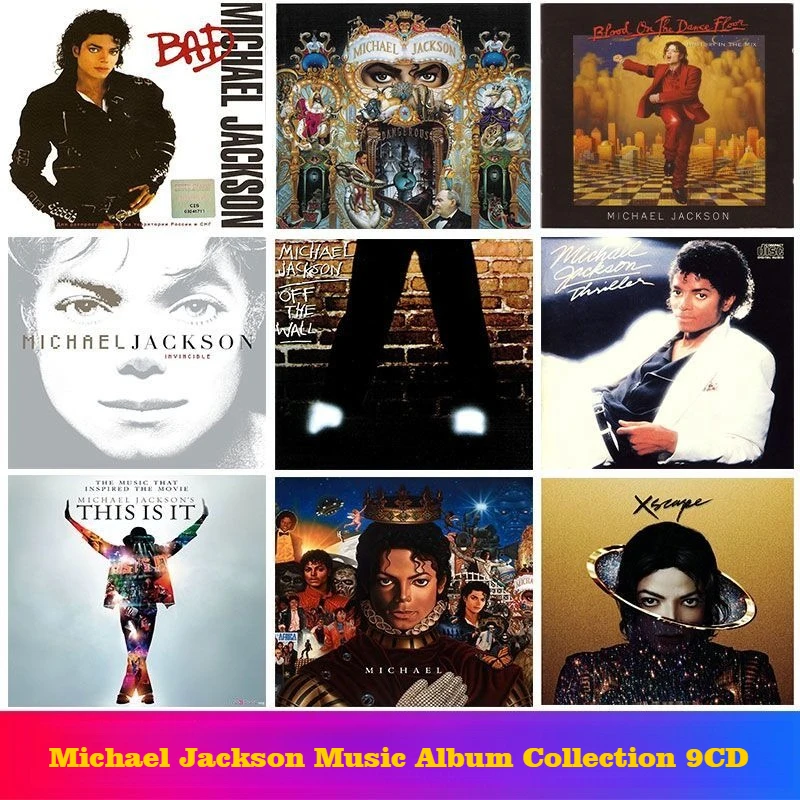 

Коллекция музыкальных альбомов Майкла Джексона на 9 CD, только CD-диски без обложек, классический поп-музыкальный набор CD-дисков для фанатов