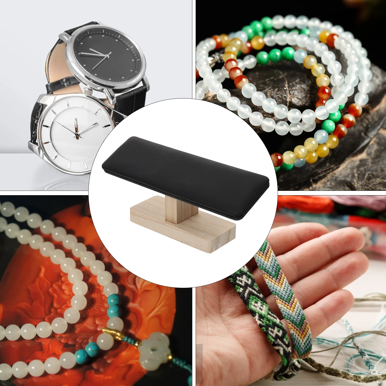 

Bamboo Jewelry Display Holder for Bracelets Bangle Pendants Elegantly Organize Accessories Bracelet Display Stand