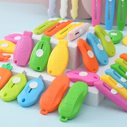 1PC Mini Utility Knife Cute Retractable Letter Opener Portable Carton Opener Paper Cutting Tool School Office Supply Box Cutter