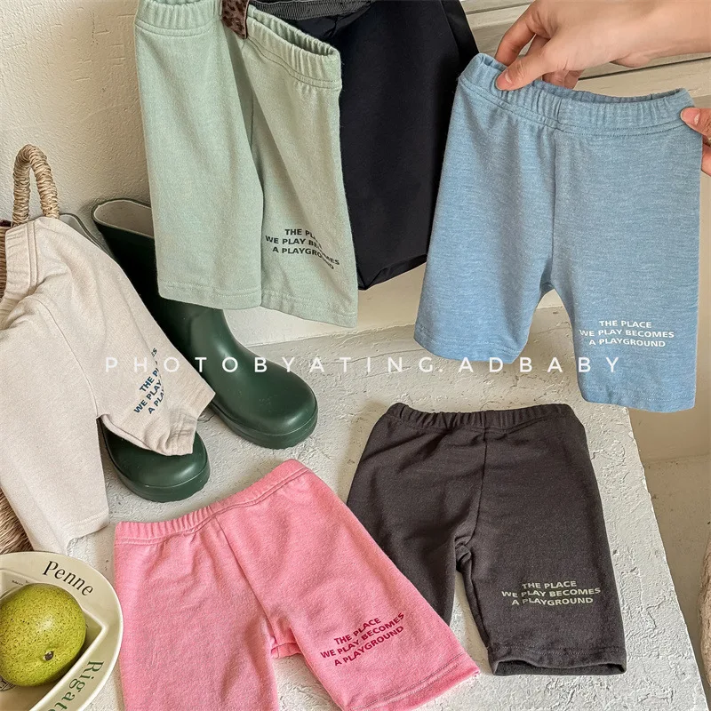 Sommer Baby Mädchen Leggings Shorts Dünn mit Buchstaben-Print Kleinkind Mädchen Kurze Strumpfhosen Lässige Elastische Taille Kinder Mädchen Shorts