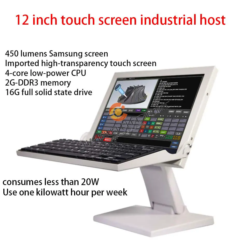 14 Inch Touch Screen Industrial Control Computer with RS232 Serial Port Windows XP Mach3 Software for Universal CNC Router Use